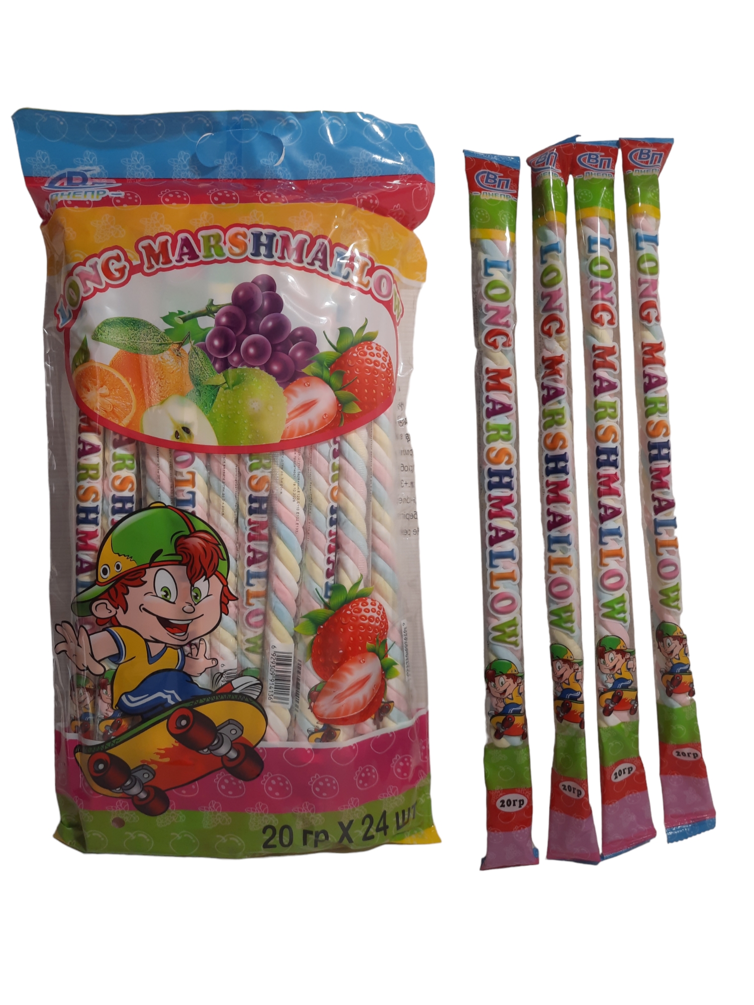 Маршмелоу жувальний зефір коса 20гр*24шт